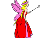 Coloring page Fairy with long hair painted byTIA