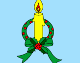 Coloring page Christmas candle III painted bymichele