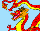 Coloring page Chinese dragon painted byeduard
