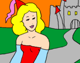 Coloring page Princess and castle painted bykatie  kriegr