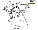 Coloring page Cook II painted byliz
