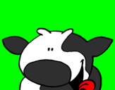 Coloring page Smiling cow painted byacirema
