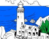 Coloring page Lighthouse painted bypeter