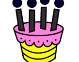 Coloring page Cake with candles painted byCYNHIA,