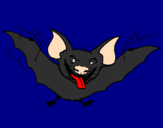 Coloring page Bat sticking tongue out painted byDennisse