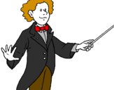 Coloring page Conductor with baton painted byalahna