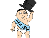 Coloring page Baby New Year painted byclaudia188