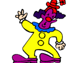 Coloring page Clown with hat and flower painted byivanna@