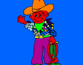 Coloring page Little cowboy painted byJonathan