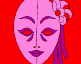 Coloring page Italian mask painted byalex