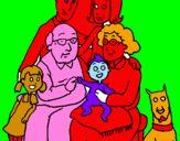 Coloring page Family  painted byti