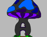 Coloring page Mushroom house painted bymonica