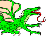 Coloring page Reptile dragon painted bybobby