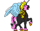 Coloring page Unicorn with wings painted bycute0cat