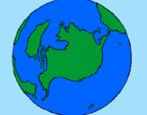 Coloring page Planet Earth painted bysara