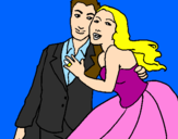 Coloring page The bride and groom painted bymarcella