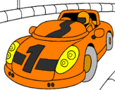 Coloring page Race car painted byquinn