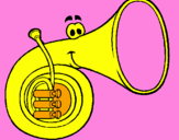 Coloring page Horn painted byanonymous
