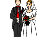 Coloring page The bride and groom III painted byky