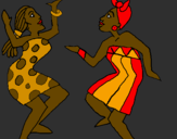 Coloring page Dancing women painted byVale