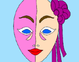 Coloring page Italian mask painted byRose