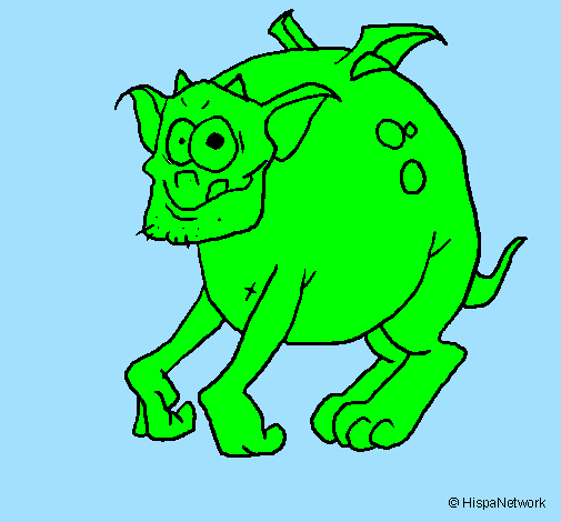Coloring page Winged monster II painted bymax