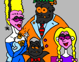 Coloring page Family of monsters painted byanna