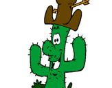 Coloring page Cactus with hat painted bychofitas