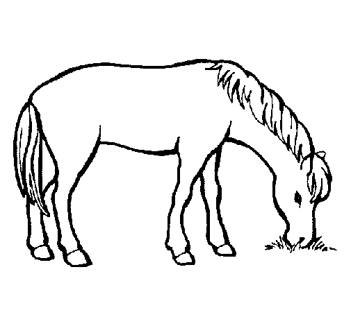 Coloring page Horse eating painted byyuan