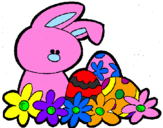 Coloring page Easter Bunny painted byghghjh