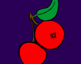 Coloring page Cherries painted byemily