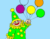 Coloring page Clown with balloons painted bymimi