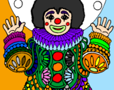 Coloring page Clown dressed up painted byfridali