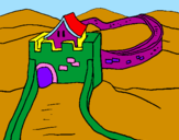 Coloring page The Great Wall of China painted bylika