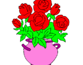 Coloring page Vase of flowers painted byandrea