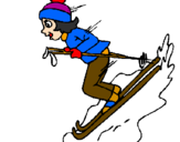 Coloring page Female skier painted bymariana
