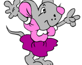 Coloring page Rat wearing dress painted byunknown
