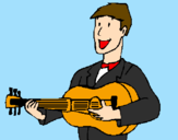 Coloring page Classical guitarist painted byDennisse