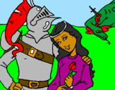 Coloring page Saint George and Princess painted byTRINITY