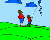Coloring page Kite painted bybrother