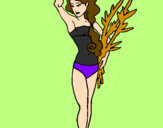 Coloring page Roman woman in bathing suit painted bymichelle