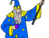 Coloring page Magician with potion painted byaction replayer