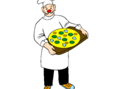 Coloring page Cook painted byarlet
