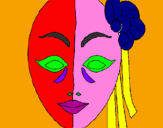 Coloring page Italian mask painted bydaisy