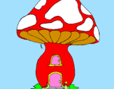 Coloring page Mushroom house painted bymoshi count