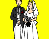 Coloring page The bride and groom III painted bymac