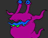 Coloring page Two-eyed monster painted byethan