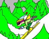 Coloring page Skier painted bynico