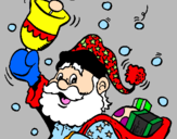 Coloring page Santa Claus and his bell painted byjessica