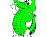 Coloring page Baby crocodile painted byrafael